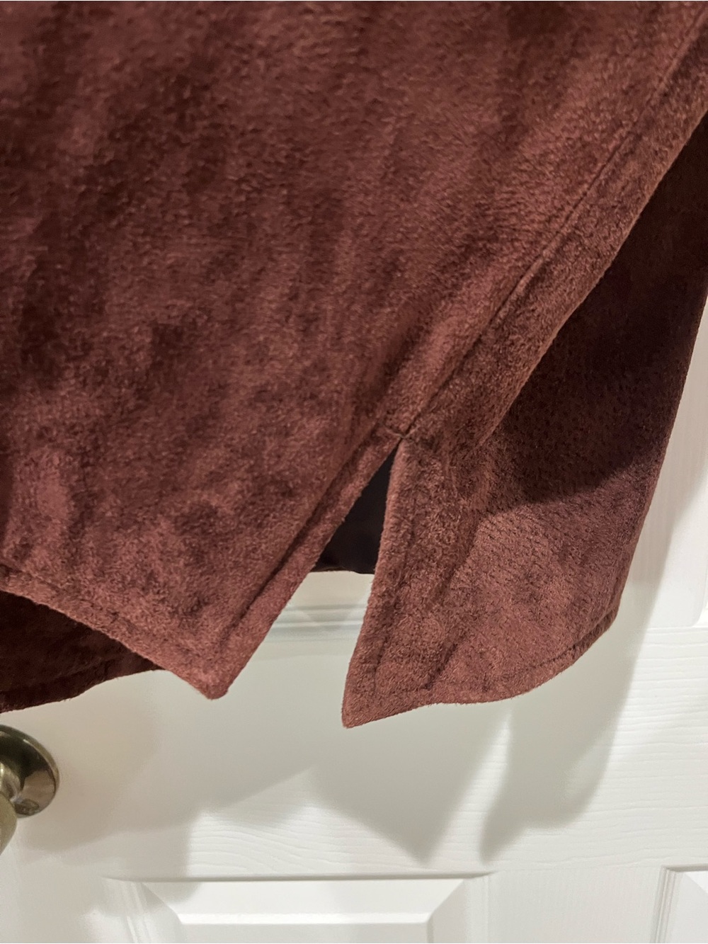 New York & Company Women's SzM Dark Brown Suede Zip Jacket, Lined - Picture 9 of 16